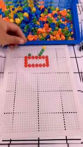 296pcs Mosaic Creative Imagine Craft Mushroom Nails Children Art Early Education Toys