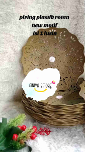 PIRING PLASTIK ROTAN NEW MOTIF 1 lusin