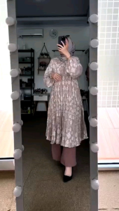 LIORA Tunik Satu Set Bahan Plisket Premium Adem Busui Friendly Baju Muslim Wanita Dewasa Kekinian