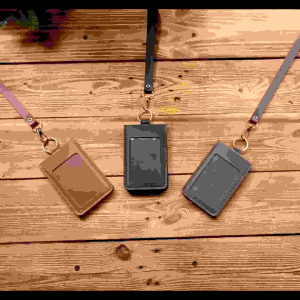 Lanyard Nametag Profesional & ID Card Holder Kulit PU