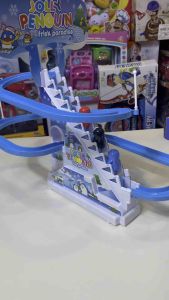 Toynamus เกมส์แพนกวิ้นไต่บันได 3 ตัว นกแพนกวิ้น สไลเดอร์ มีเสียง มีไฟ