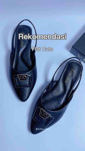 Futto.chic sepatu flat mules wanita cantik slip-on tali karet pita DM03