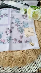 HIJAB SEGIEMPAT BUCKLE SCARVES DIGITAL PRINTING POUCH VOAL SUBLIM PREMIUM UK. 110X110 CM