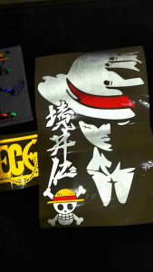 Stiker One Piece sticker cutting laptop motor mobil reflektif memantulkan cahaya