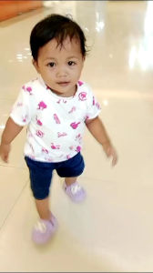 Baju Stelan Anak Perempuan Kaos Serut & Celana Jeans Pendek 0 - 3 Tahun