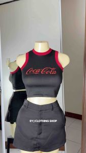 Harlie Cola Racerback Bodycon Fitted Ringer Crop Top for Women Comfortable Womenswear