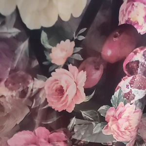 Black Floral Mesh fabric sold per yard