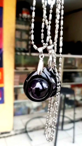 Liontin Kecubung Ametish Natural 1pcs + kalung