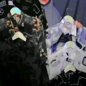 KEMEJA WANITA LENGAN PENDEK / KEMEJA HAWAI ABSTRAK CASUAL / BAHAN RAYON VISCOSE