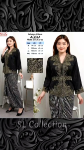 Atasan Kebaya Bordir Modern Lengan Panjang Warna Hitam Emas Elegan Mewah Kekinian Alexa