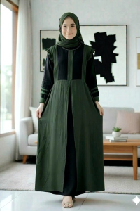 zelina dress gamis lebaran 2026 bahan crinkle double layer gamis dewasa jumbo busuigamis terbaru model kekinian bahan crinkle air flow variasi buka pintu