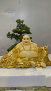 [HCM]Tượng Phật Di Lặc ngồi bao tiền cao 30cm ngang 55cm | Tượng Phật Hoa Tiên