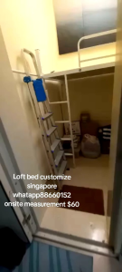 Loft bed /helper loft bed customize singapore/bomb shelter/store room/unity/smaller room bed/ ready stock