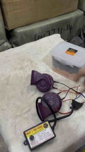 Cặp còi sên ô tô xe máy. Còi sên tím điện 12/24v chất lượng.