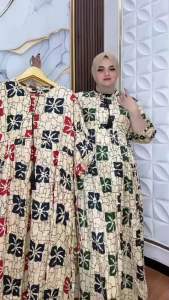 Gamis Qiyana tasel cantik | gamis bunga viral kekinian | gamis kondangan motif terbaru