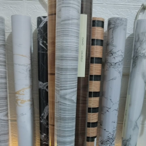 Wallpaper Kayu Triplek Anti Air 10 meter roll  Serat Kayu Coklat Tua