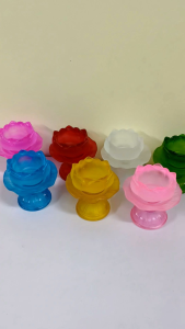 【Lotus Holder Stand + Lotus Candle Holder  Lotus Holder Lotus Candle Holder Lotus Glazed Butter Lamp Holder Buddha Character Eight Auspicious Candle  Candle  Holder.