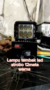LAMPU TEMBAK STROBO LED 12MATA CR7 RUNNING PLUS BREKET RX KING BYSON DLL