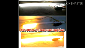 DRL lampu alis cristal mobil cristal meteor 8W running sein flowing gerak 2pcs