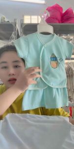 Sét 5 bộ quần áo cộc tay thun cotton cho bé sơ sinh đến 7 ký nhiều màu cho bé yêu