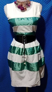 DRESS KUTUNG/SLEEVELESS PUTIH/HIJAU 122