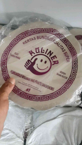 Kertas Nasi Coklat Bunga / Kertas Nasi Alas Bulat 25x25 Isi 150