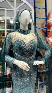 Gaun Pengantin Slim Ekor Gradasi Warna