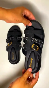 DINNEY - Sandal Sendal Wanita Cewek Wedges Terlaris Sandal Platform Kekinian