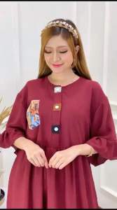 Dress Saku Pelangi Bahan Cringkel Premium