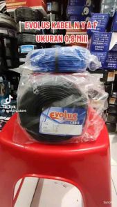 Evolusi Kabel Serabut Kecil 0.8/Kabel Nyaf Hitam 0.8 Panjang 50 Meter MJ Elektric