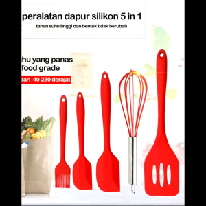Spatula Set Alat Masak 5 in 1 ALAT MASAK SUTIL KOCOKAN POLES KUE
