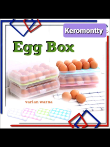 Tempat Telur Kotak Penyimpanan Telur/Egg Storage Box Portable 15 Sekat Anti Pecah