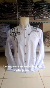 jasko baju koko motif bordir bahan high Twis tebal halus koko dewasa lengan panjang