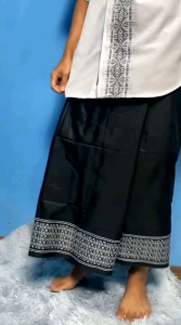 [isi 5pcs] sarung tenun premium motif doby pinggir warna hitam bahan tebal dan lembut kualitas terbaik