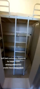 Loft bed with shelf customize singapore/helper bed/loft bed/Bomb shelter change to helper room