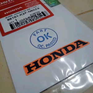 Stiker Tulisan Honda Ukuran 65mm Hitam Orange Original