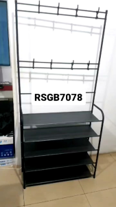 RSGB7078 Rak Sepatu Dan Gantungan Baju 5 Susun / Stand Hanger / Rak Baju Gantung