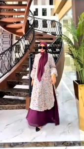 Dress Almira Set Jilbab 3 NEW - Ceeuty Premium Ld 110 Pj 140 Zipper Belakang Free Jilbab