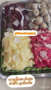 โมเดลก๋วยเตี๋ยวเรือ ชุดเนื้อสด (ถาดขนาด 27 คูณ 36ซม.) วัสดุผลิตจากเรซิ่น