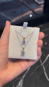 Reraya สร้อยคอฝังเพชร moissanite เงินแท้ ชุบทองคำขาว-A6457