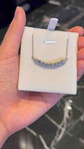 คอฝังเพชรโมอีส เงินแท้ 92.5% ชูติพืชเชื้อ, สร้อยคอฝังเพชรโมอีส