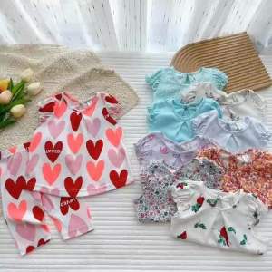 Đồ bộ tay nhún quần lửng bé gái ChaiChai Kids xuất Nhật