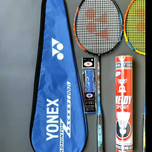 [ Paket Lengkap ] Raket Badminton Model Terusan isi 2 Raket + 1 Tas + 2 Grip + 1 Slop shuttlecock