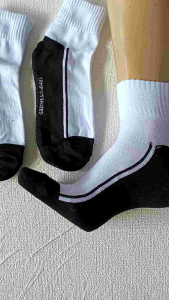 Paket 3 Pasang Kaus Kaki Anak Sekolah Putih Hitam Pendek Ukuran SD SMP & SMA Katun Spandek Tebal Lembut