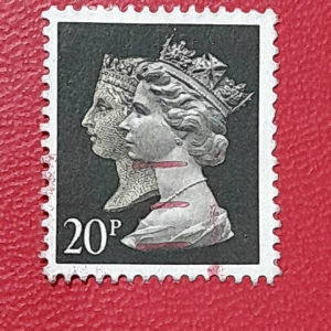 Prangko British klasik koleksi kuno 20 P Queen Elizabeth/Victoria Tahun 1990 USED