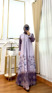 Damla ID Gamis Kekinian Terbaru Motif Simpel Chic Elegan 2024 Edisi Queen Dress