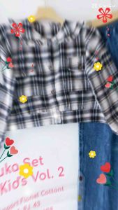 [[ New Arrival ]] Setelan Jacket Crop Flanel dan Celana Jeans Anak Tanggung Usia 11 Sampai 15 Tahun Aluka Set Teen Kids Vol 2 Oneset Anak Perempuan Model Oversize