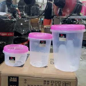 UniGlobal Set of 3 Seal Canister Food Keeper Storage Kitchen Food Container Seal Pot Candy Storage