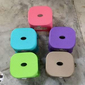 Uniglobal Heavy Duty MIni Rattan Plastic Picnic Outdoor Stool Chair For Kids Foot Chair For Adults