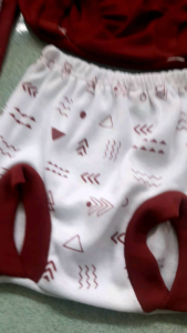 3pcs stelan bayi buntung/singlet seri maron